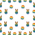 lgbt pattern seamless.lgbt web banner.Seamless pattern with rainbow elements. Royalty Free Stock Photo