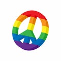 LGBT peace sign icon, cartoon style