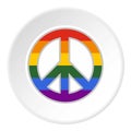 LGBT peace sign icon circle