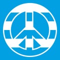 LGBT peace sign icon white