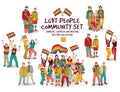 Lgbt people community set group. Royalty Free Stock Photo