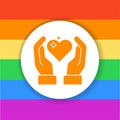 LGBT pride color glyph icon. Lesbian, Gay, Bisexual, Transgender.