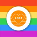 LGBT pride color glyph icon. Lesbian, Gay, Bisexual, Transgender.