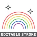 LGBT pride color line icon, lgbt and pride, rainbow sign vector graphics, editable stroke linear icon, eps 10.