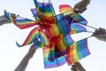 LGBT pride or Gay pride with rainbow flag for lesbian, gay, bisexual, and transgender people human rights social equality movement