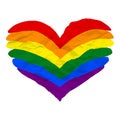 LGBT pride heart lesbian, gay, bisexual, transgender. Rainbow flag. LGBTQ heart. Gay and lesbian love. Crumpled paper