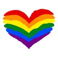 LGBT pride heart lesbian, gay, bisexual, transgender. Rainbow flag. LGBTQ heart. Gay and lesbian love