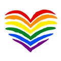 LGBT pride heart lesbian, gay, bisexual, transgender. Rainbow flag. LGBTQ heart. Gay and lesbian love