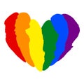 LGBT pride heart lesbian, gay, bisexual, transgender. Rainbow flag. LGBTQ heart. Gay and lesbian love