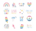 LGBT Pride Month , LGBT icons. Lesbian Gay Bisexual Transgender. Celebrated annual pride month. LGBT flags, Rainbow and