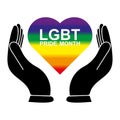 LGBT Pride Month in June. Lesbian Gay Bisexual Transgender. Celebrated annual. LGBT flag. Rainbow love concept. Human rights and Royalty Free Stock Photo