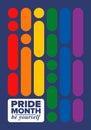 LGBT Pride Month in June. Lesbian Gay Bisexual Transgender. LGBT flag. Rainbow love. Vector illustration Royalty Free Stock Photo