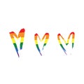 LGBT Pride Month.Lesbian Gay Bisexual Transgender. Rainbow LGBT hearts