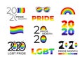 LGBT Pride 2020. Pride month. LGBTQ. Stickers. Vector