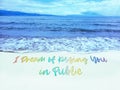 LGBT Pride rainbow color on the beach. Pride text quotation with LGBTQ rainbow colors.