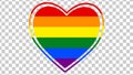 LGBT progress pride rainbow isolated on transparent background original color icon.