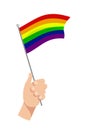 LGBT rainbow flag flat vector illustration