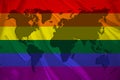 LGBT rainbow flag, Pride flag, Freedom flag - the international symbol of the lesbian, gay, bisexual and transgender community,