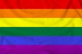 LGBT rainbow flag, Pride flag, Freedom flag - an international symbol of the lesbian, gay, bisexual and transgender community on