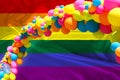 LGBT rainbow flag, Pride flag, Freedom flag - the international symbol of the lesbian, gay, bisexual and transgender community,