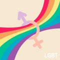 lgbt rainbow flag, symbol of masculinity and femininity