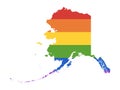 LGBT Rainbow Map of USA State of Alaska