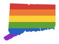 LGBT Rainbow Map of USA State of Connecticut Royalty Free Stock Photo