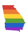 LGBT Rainbow Map of USA State of Georgia Royalty Free Stock Photo