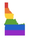 LGBT Rainbow Map of USA State of Idaho Royalty Free Stock Photo