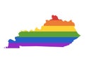 LGBT Rainbow Map of USA State of Kentucky