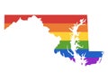 LGBT Rainbow Map of USA State of Maryland