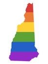 LGBT Rainbow Map of USA State of New Hampshire Royalty Free Stock Photo