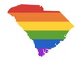 LGBT Rainbow Map of USA State of South Carolina Royalty Free Stock Photo