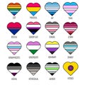 LGBT sexual identity pride flags gender collection. Flag of gay, lesbian, transgender, bisexual.