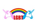 LGBT sign Unicorn and rainbow. Symbol of gays and lesbians, bisexuals and transgender people.