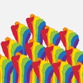 LGBT society. Gay rights. Freedom Day. Parade, poster. Hands. Royalty Free Stock Photo