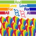 LGBT society. Gay rights. Freedom Day. Parade, poster. Hands Royalty Free Stock Photo