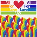 LGBT society. Gay rights. Freedom Day. Parade, poster. Hands Royalty Free Stock Photo