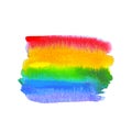 LGBT symbol pride flag background. Watercolor colorful stain isolated on white Royalty Free Stock Photo