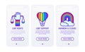 LGBT thin line icons: support, LGBT rights