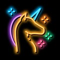 lgbt unicorn neon glow icon illustration
