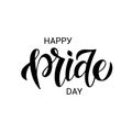 LGBT vector illustration. Happy Pride day hand drawn modern lettering