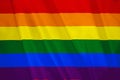 LGBT wave rainbow flag for symbol of pride month social movement rainbow flag