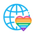 Lgbt world free love icon vector outline illustration