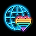 lgbt world free love neon glow icon illustration