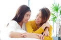 LGBT, Young cute asia lesbian couple happy moment, homosexual, l Royalty Free Stock Photo