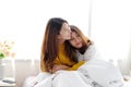 LGBT, Young cute asian women lesbian couple happy moment, homosexual, lesbian couple lifestyle Royalty Free Stock Photo