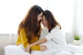 LGBT, Young cute asian women lesbian couple happy moment, homose Royalty Free Stock Photo