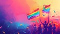 LGBTIQ+ Celebration Banner. Embrace Diversity with Rainbow Hues. Gender Inclusivity Festivity