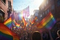 LGBTQ allies marching alongside the community. Generative ai